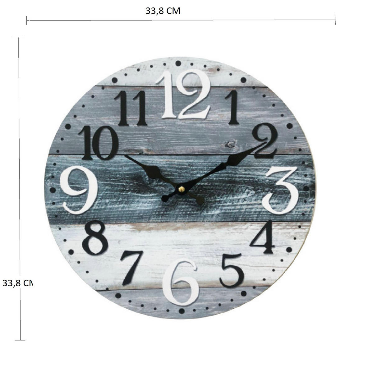 WANDUHR Grau 4/34/34 cm - Grau, Holzwerkstoff (4/34/34cm) - Mobili Rebecca