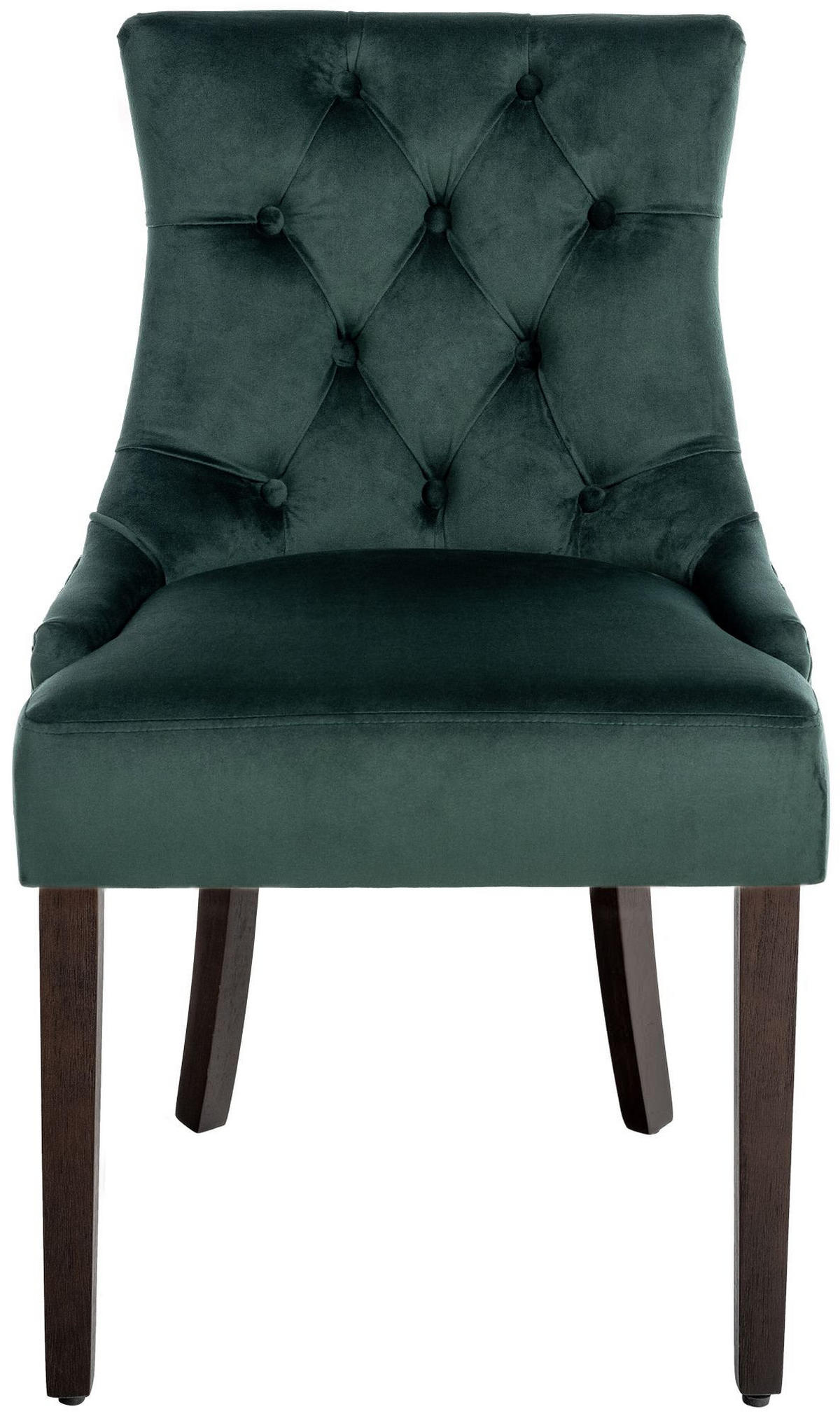 WOHNZIMMERSTUHL 4er Set Samt dunkelgrün - Dunkelgrün, Holz/Textil (55/92/58cm) - CLP