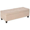 SITZBANK, Polsterbank mit Stauraum, Bettbank mit Deckel, Leinenoptik, Beige - Beige, Kunststoff (49/41.5/125cm) - HOMCOM