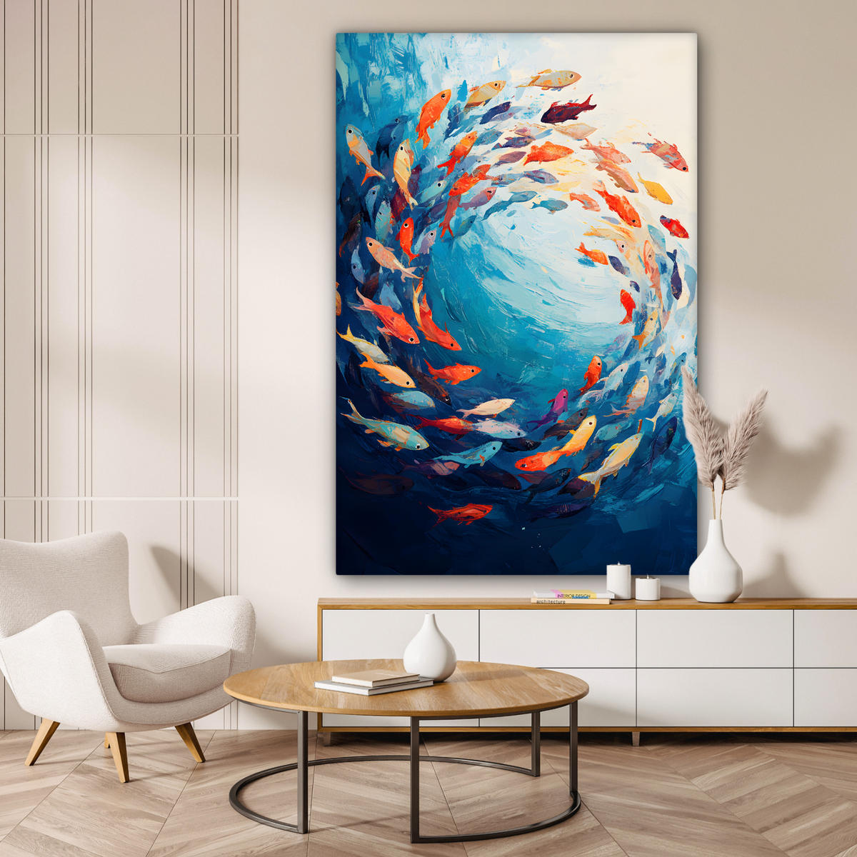 SLIKA NA PLATNU Morje 90x140 cm - svetlo modra, tekstil (90/140cm) - MuchoWow