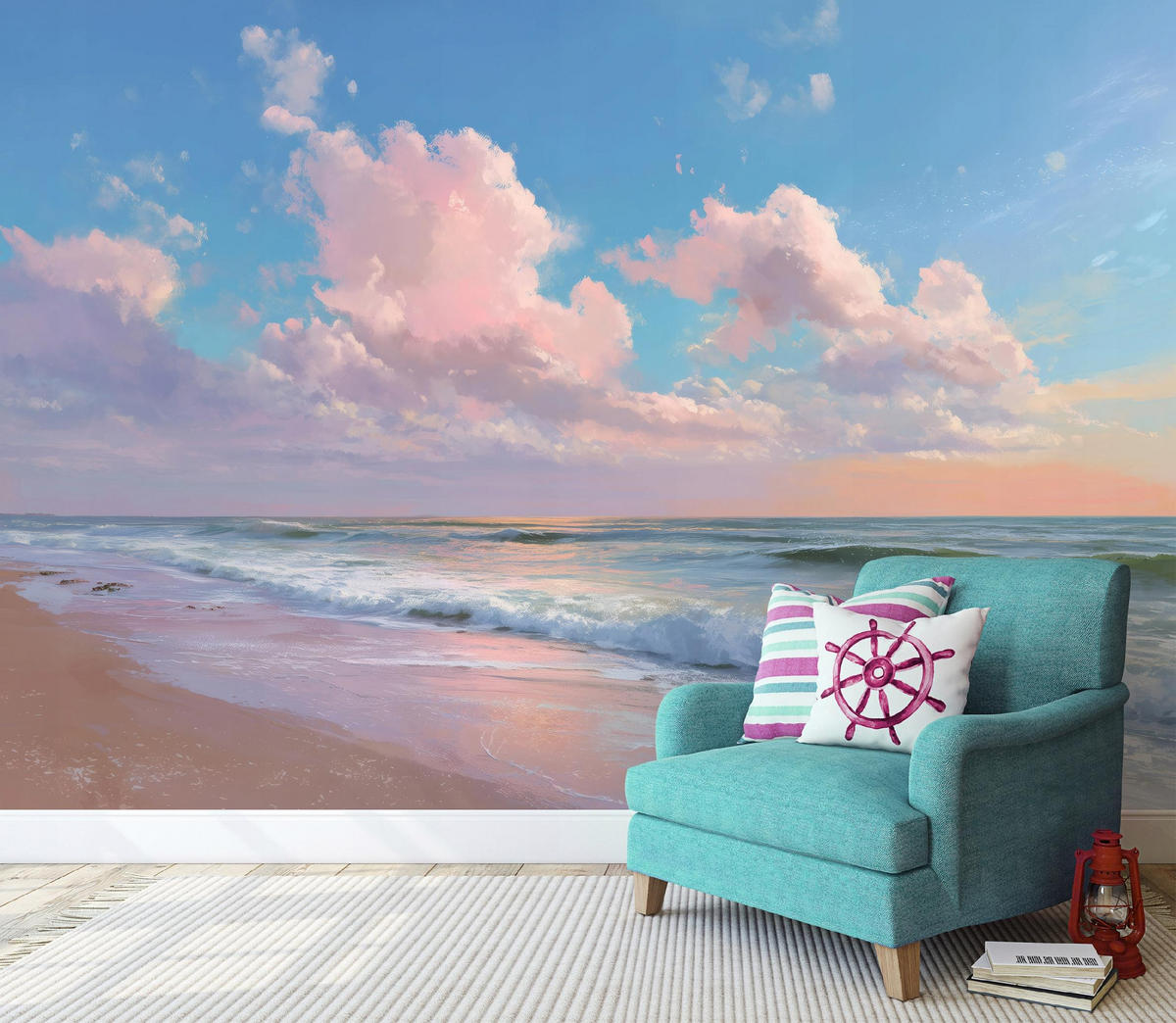 FOTOTAPETE Strand Meer Blau 150x105 cm - Multicolor, Papier (150/105cm) - Wallarena