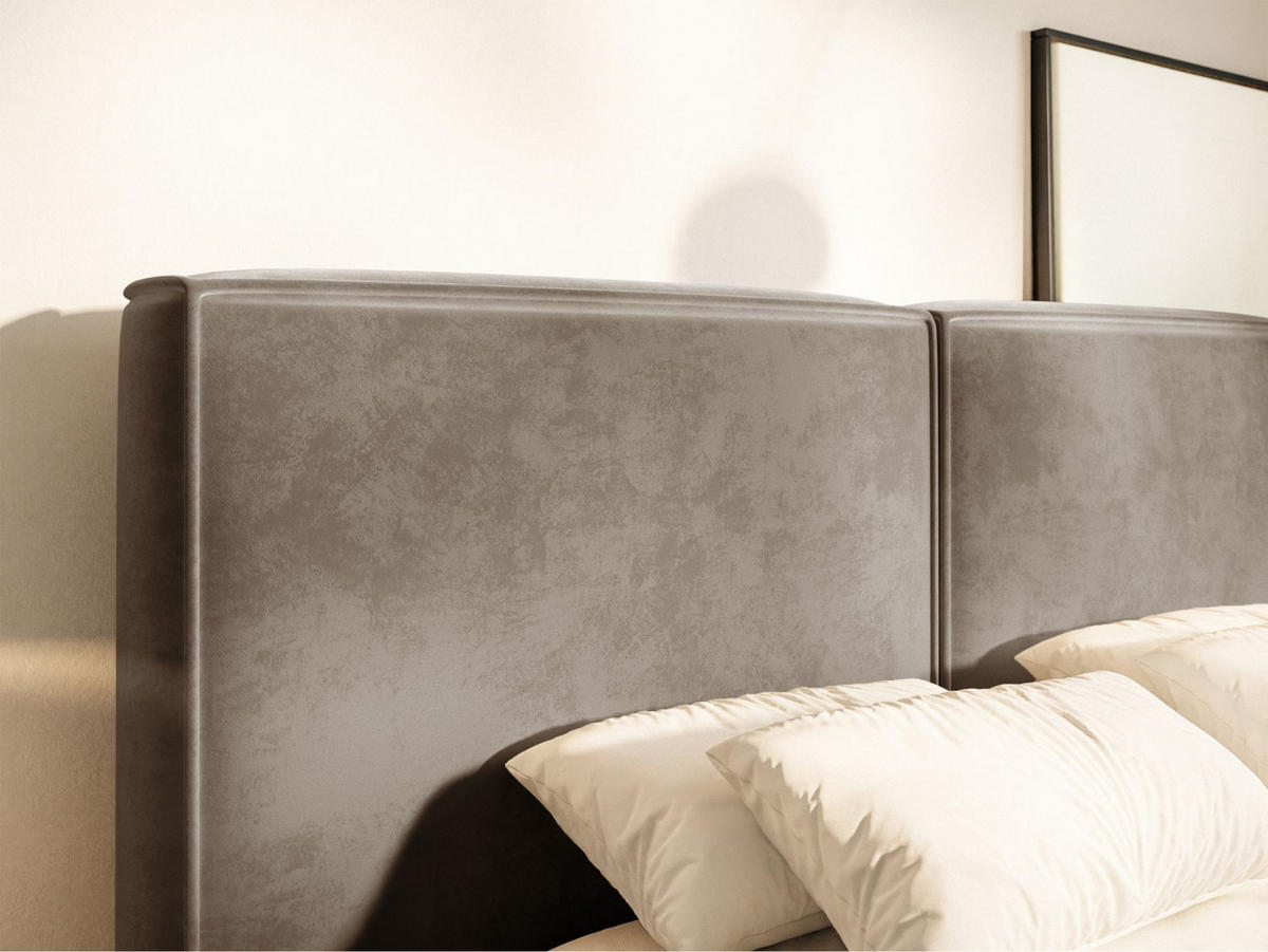 POLSTERBETT Tilves Hellbraun 200x200 cm - Hellbraun/Schwarz, Kunststoff/Textil (200/200cm) - Selsey