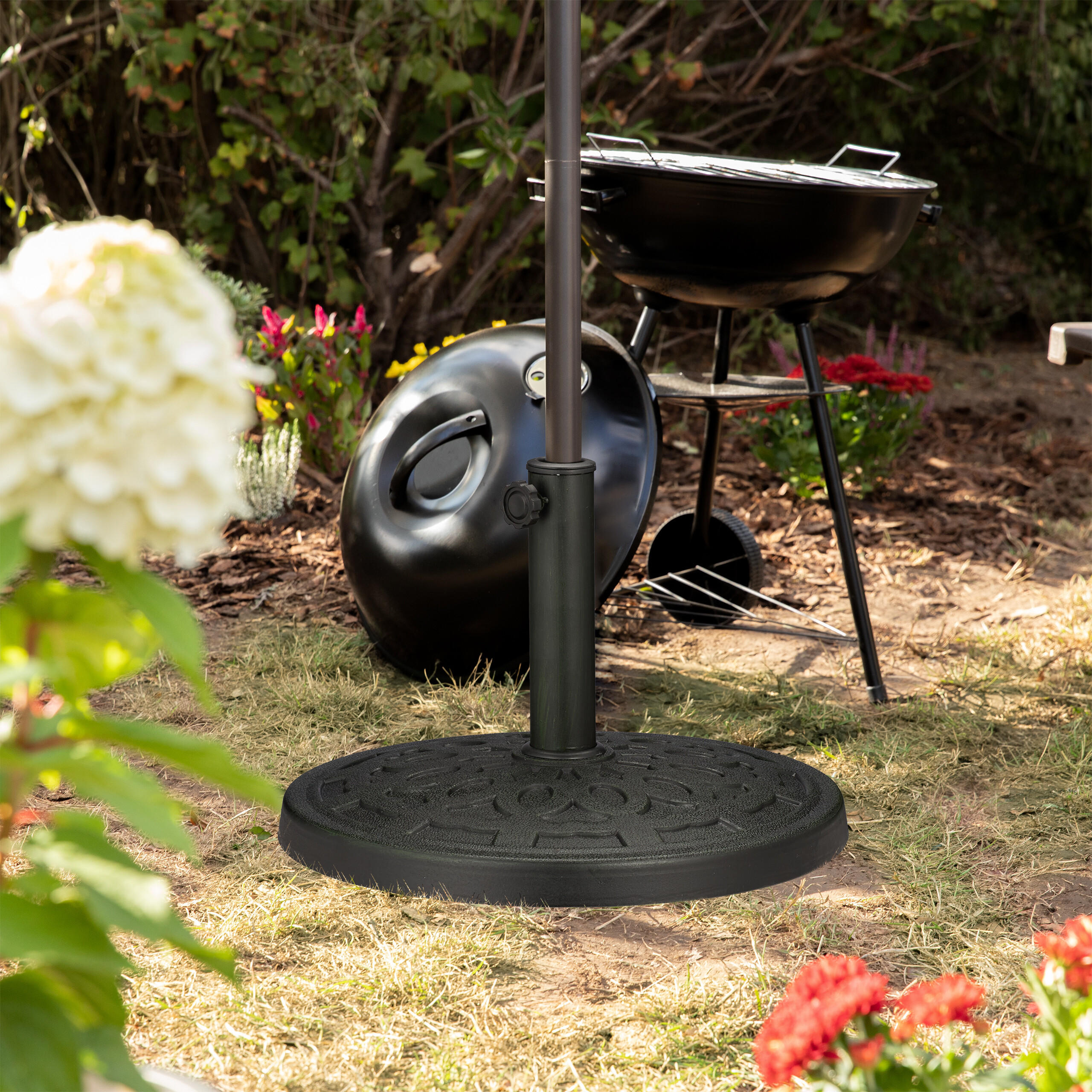 SONNENSCHIRMSTÄNDER - Multicolor, Kunststoff/Metall (50/50cm) - Relaxdays