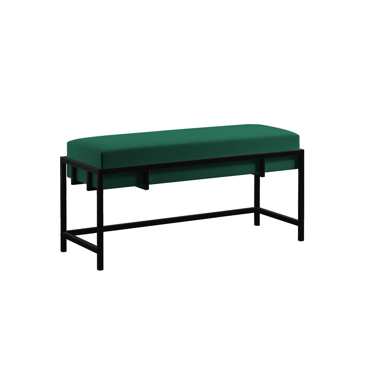 POLSTERBANK LAMO 80 cm Grün, Schwarzes Gestell - Schwarz/Grün, Textil/Metall (80/45/35cm) - Bettso