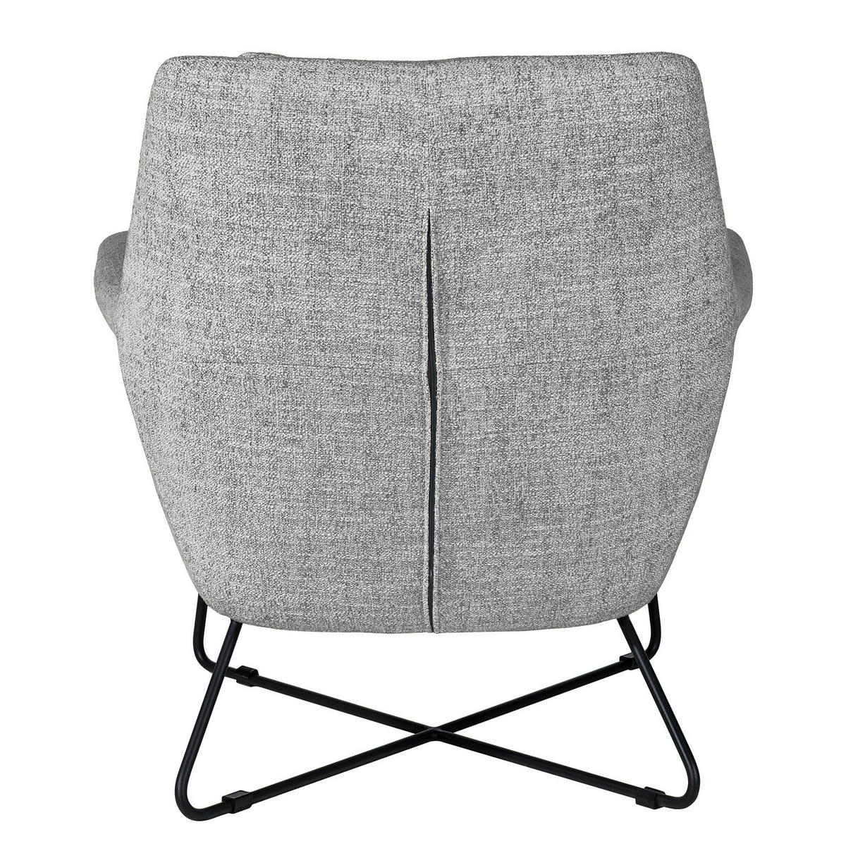 SESSEL - Schwarz/Grau, Textil/Metall (82/88/84cm) - home24