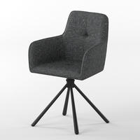 GARTENSTUHL - 2er-Set - Stahl - Schwarz / Grau - Schwarz/Grau, Textil/Metall (61/86/61cm) - home24