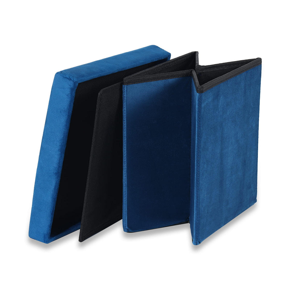 SITZBOX Cortona M Samt Blau - Blau, Textil (30/30/30cm) - Komodee