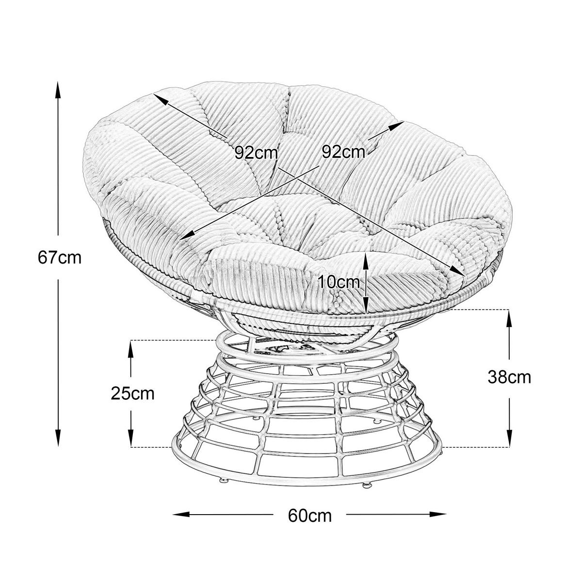 OTOČNÉ křeslo 92/92/67 cm světle zelené z oceli s 360° otočnou základnou - hnědá, kov (92/67/92cm) - OKWISH