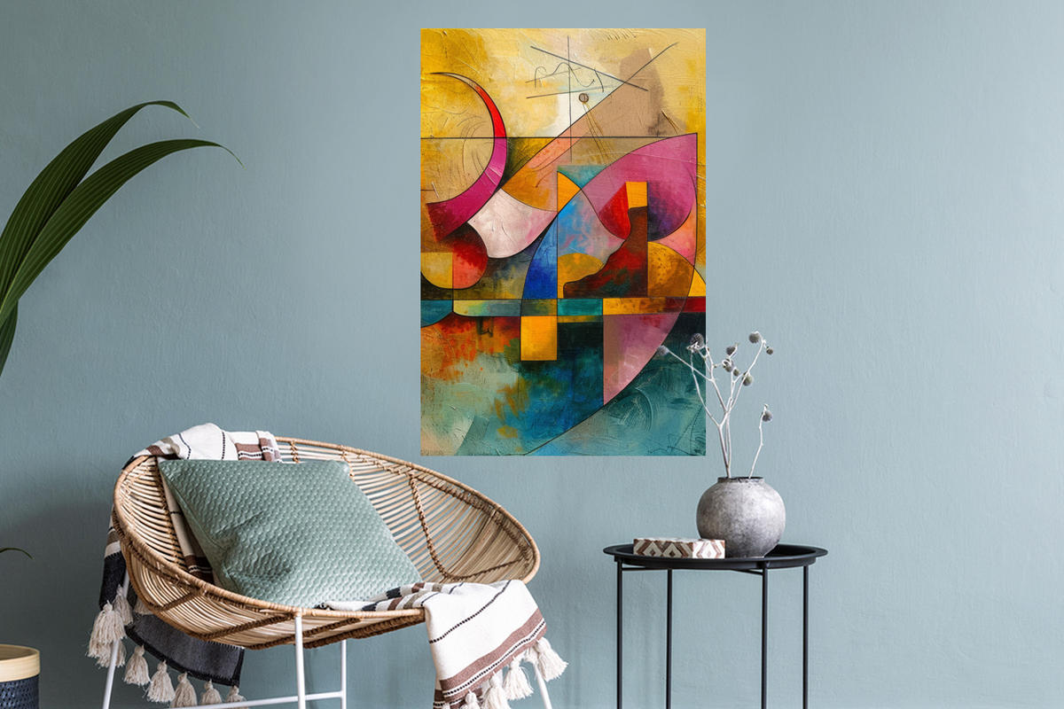 WANDTATTOO Kunst - Abstrakt - Modern 40x60 cm - Gelb, Kunststoff (40/60/0.1cm) - MuchoWow