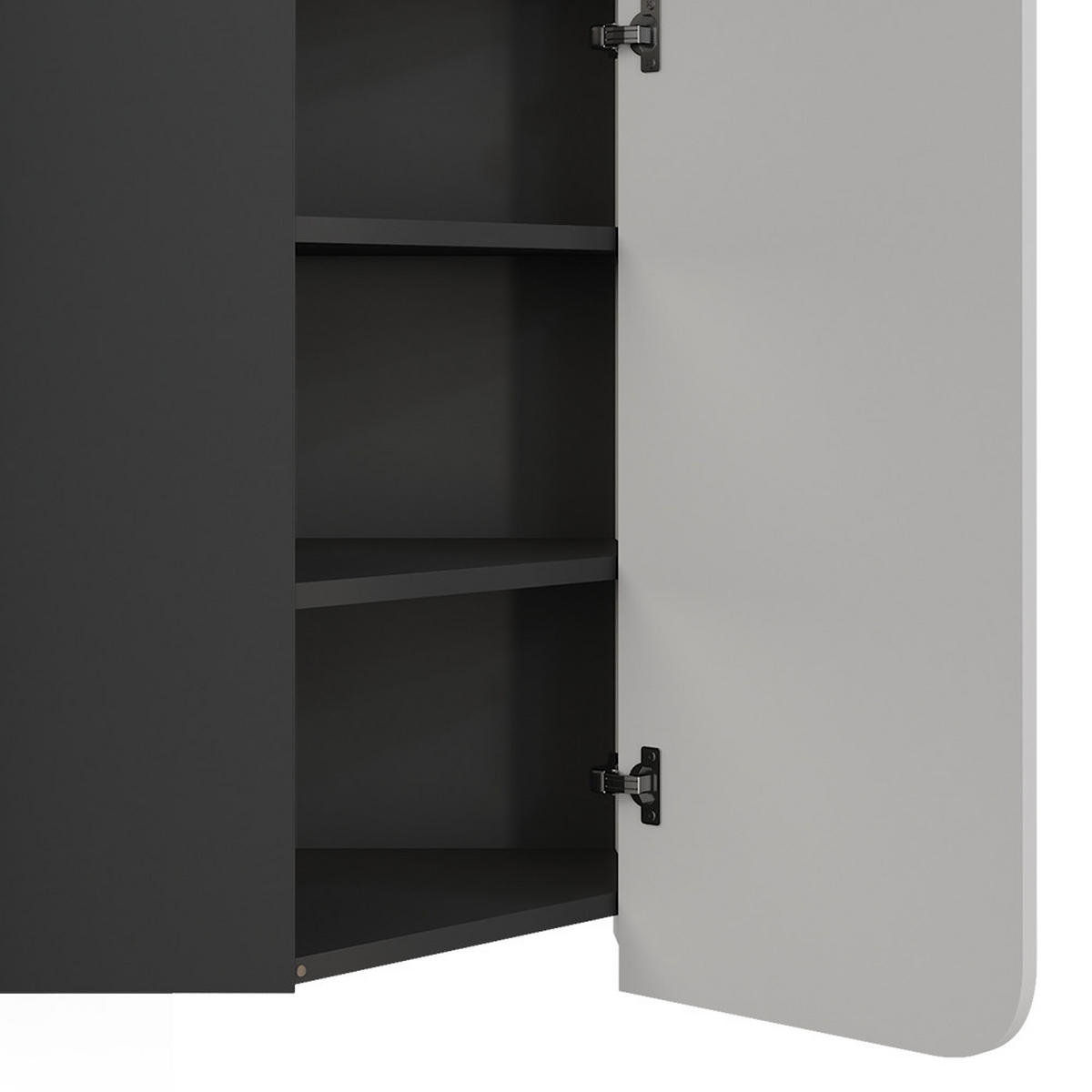 ECKHÄNGESCHRANK Karen Anthrazit/Weiß 60 x 75 cm mit Tür - Anthrazit/Weiß, Holzwerkstoff (60/75/42.4cm) - Vicco