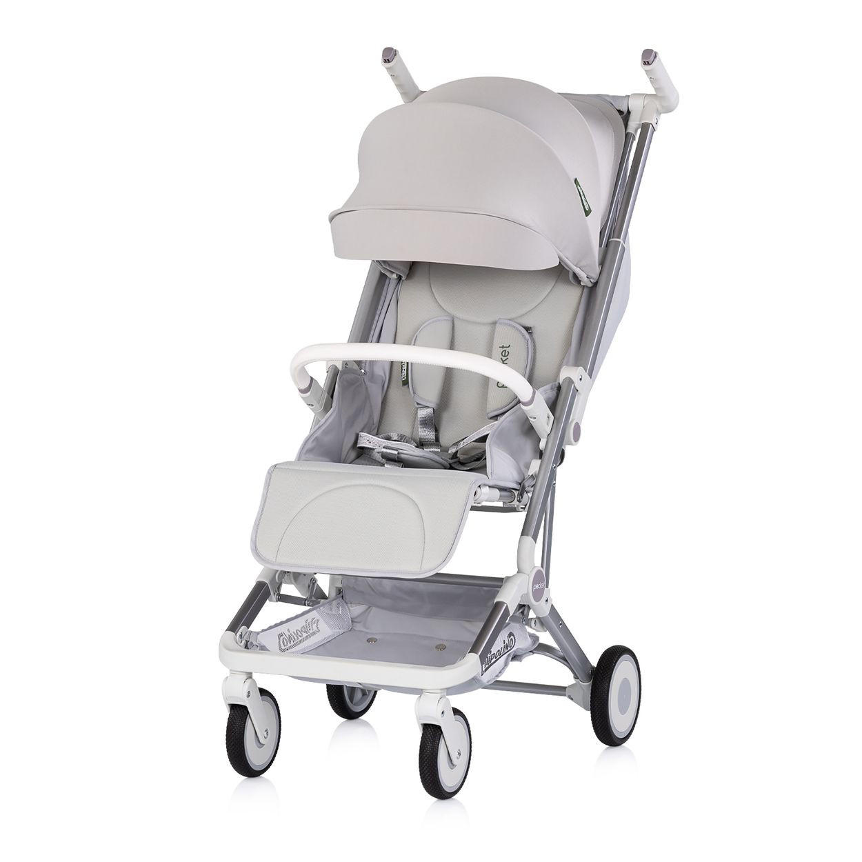 KINDERWAGEN Buggy Pocket grau klappbar Korb Frontbügel Sonnendach bis 22 kg - Grau, Metall (49/47/103cm) - Chipolino