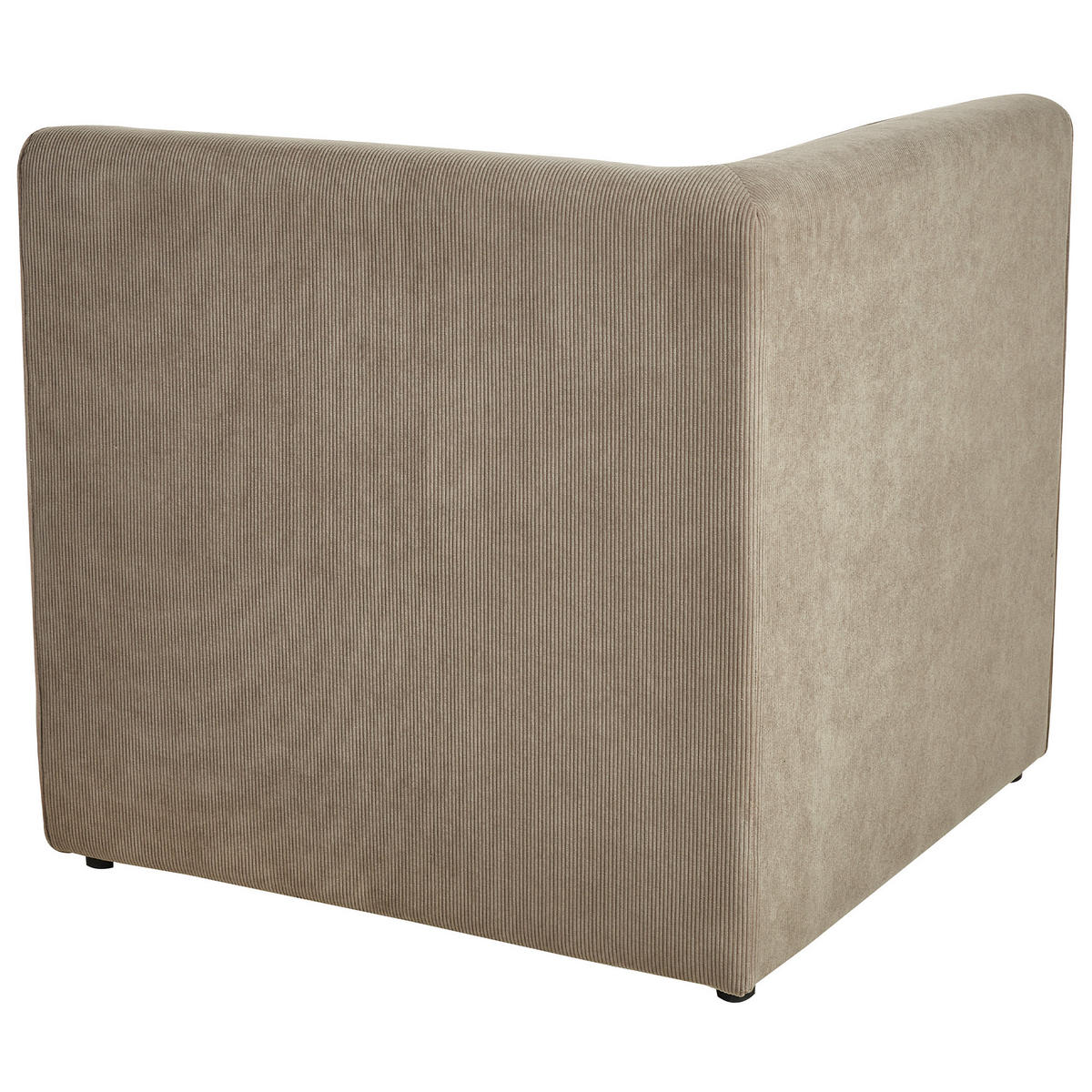 3-SITZER-ECKSOFA Cord taupe linksseitig mit Ottomane Lemvig - Beige, Textil (250/166cm) - Beliani