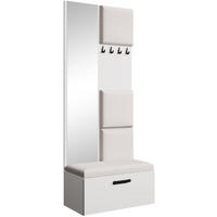 GARDEROBE Margaret III 81/203/43 mit gepolsterten Paneelen - Beige/Schwarz, Holzwerkstoff/Kunststoff (81/203/43cm) - Beautysofa