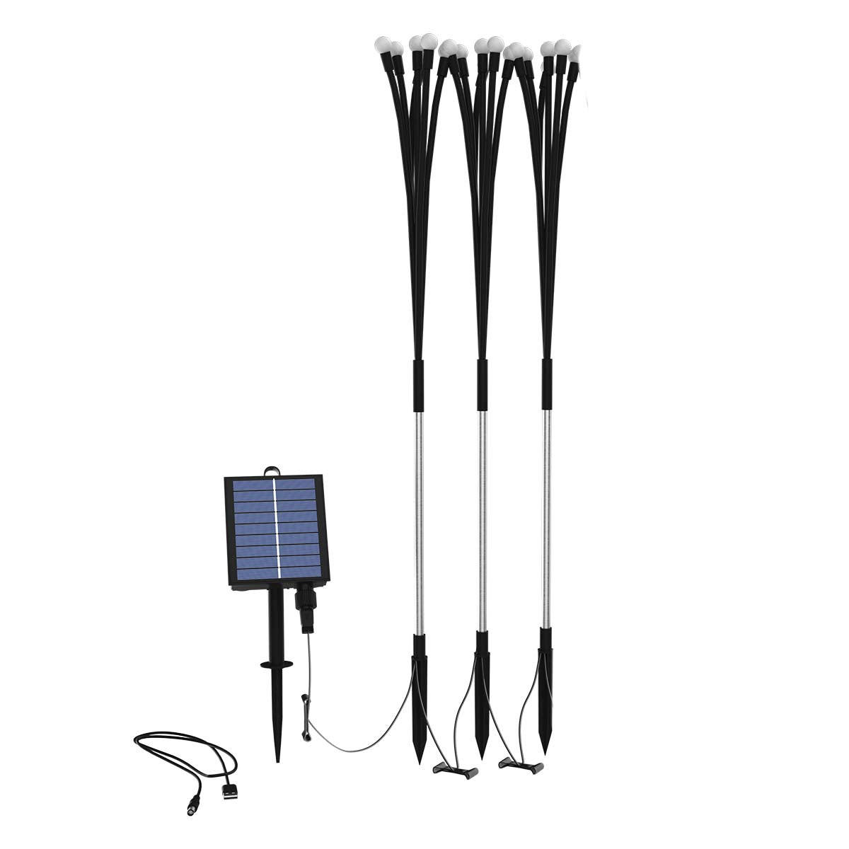 SET mit 3 Solarleuchtfeuern und 30 Kugeln LYRA schwarz - Schwarz, Kunststoff (40/9/11cm) - Lumisky