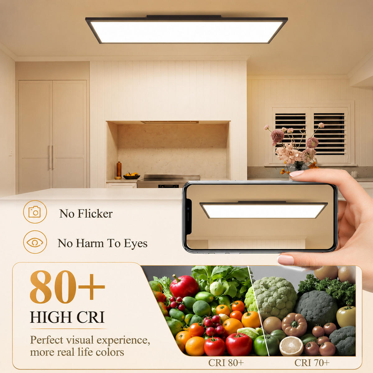 LED DECKENLEUCHTE Oryvnal 120/30/5 cm - Schwarz, Kunststoff/Metall (120/30/5cm) - ZMH
