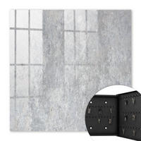 SCHLÜSSELBOX Schwarz 30x30 cm- Türöffnung nach rechts - Betonmuster - Grau, Metall (30/30/5cm) - TULUP
