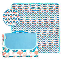 PICKNICKDECKE im Flamingo Design - Blau, Kunststoff (145/199cm)