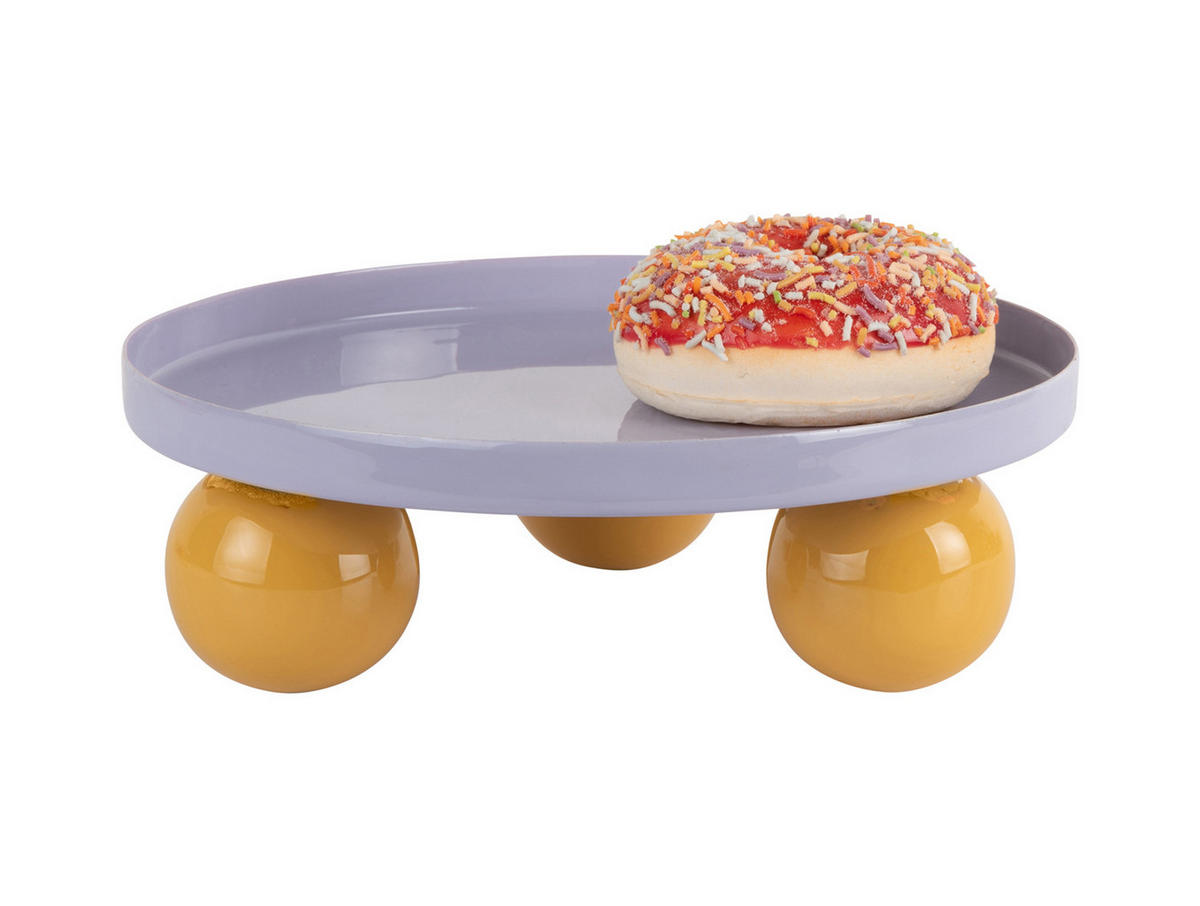 SERVIERTABLETT Double Funky Lila 20/20/7 cm - Lila, Metall (20/7/20cm) - Present Time