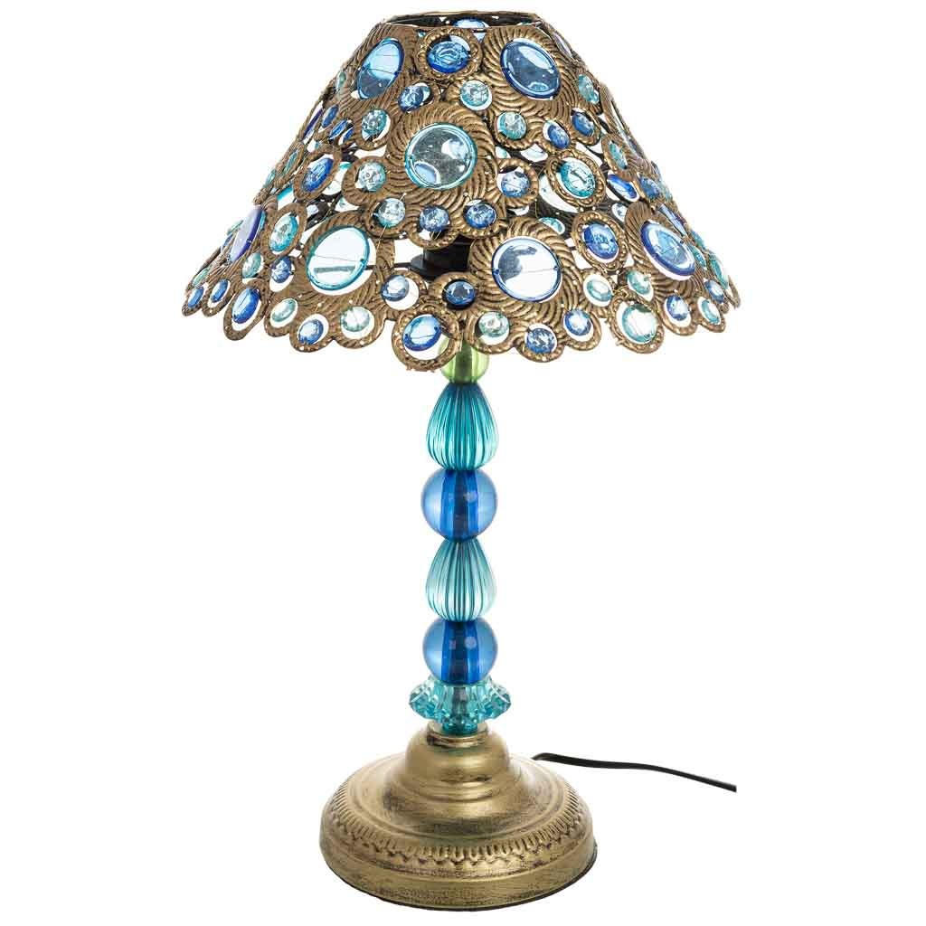 LAMPE aus Metall und Glas, blau, 30x48cm - Blau, Metall (30/30/47cm) - Wanderlust