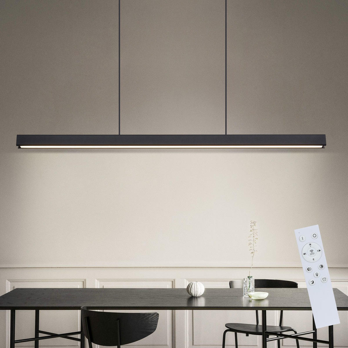 LED závěsné světlo Revak 148,5/4,6/4,6 cm - černá, kov (148.5/4.6/4.6cm) - Nettlife
