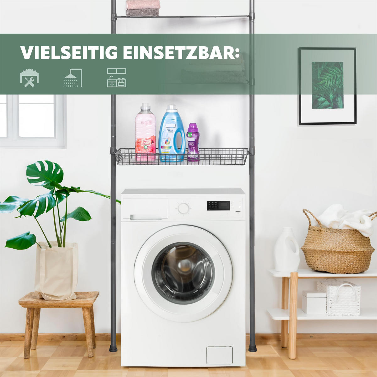 TELESKOP-REGAL, grau - Grau, Metall (71.5/290/20cm) - bremermann