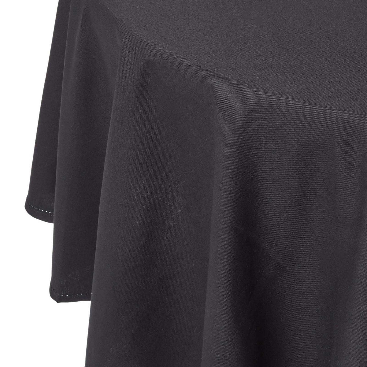 TISCHDECKE schwarz rund 178 cm, 100% Baumwolle - Schwarz, Textil (178/178cm) - Homescapes