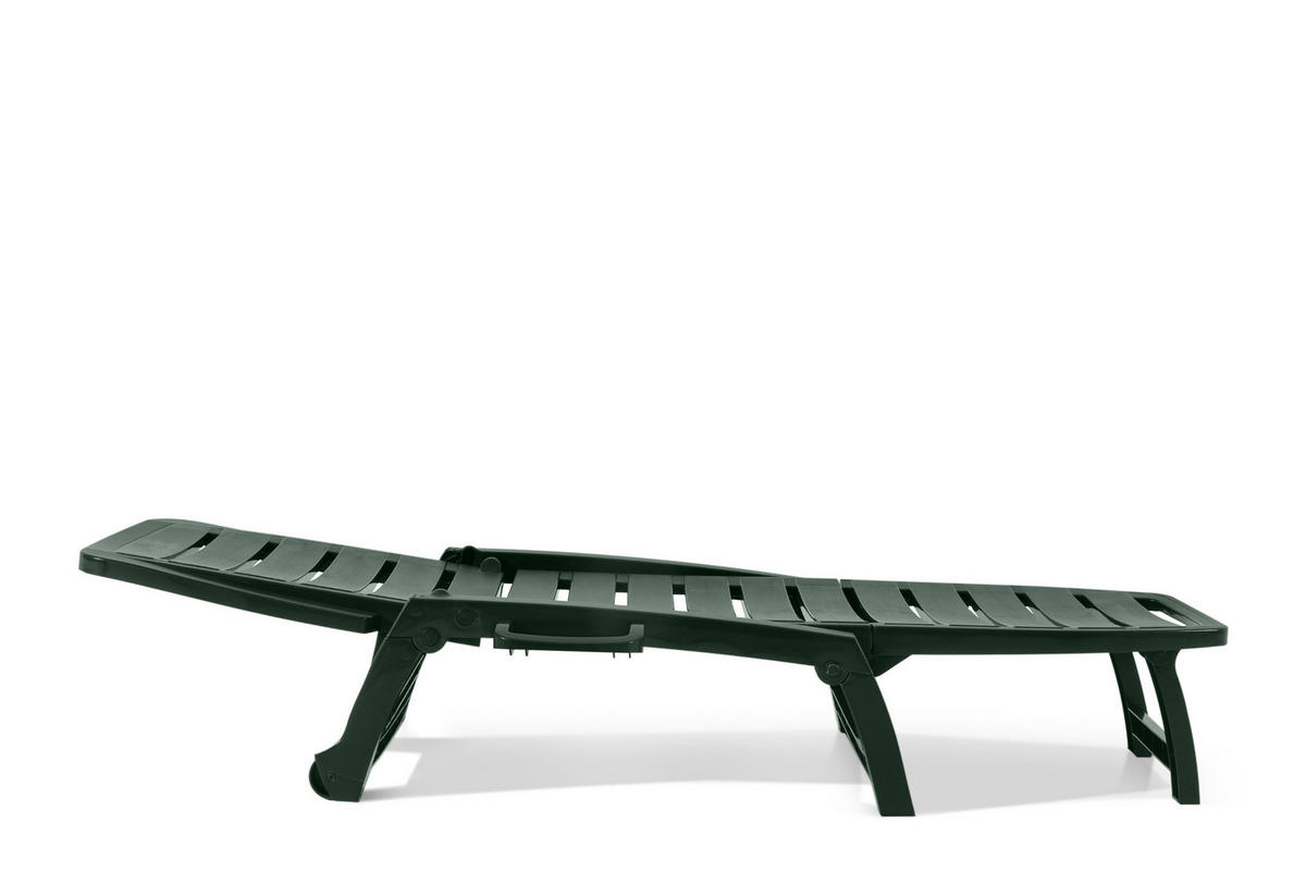 SONNENLIEGE BURRA, Dunkelgrün - Dunkelgrün, Kunststoff (64/87/146cm) - KONSIMO®