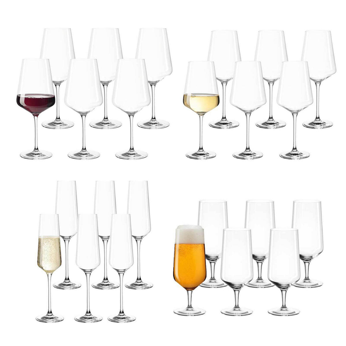 GLÄSERSET Puccini transparent 24er Set - Transparent, Glas - Leonardo Living