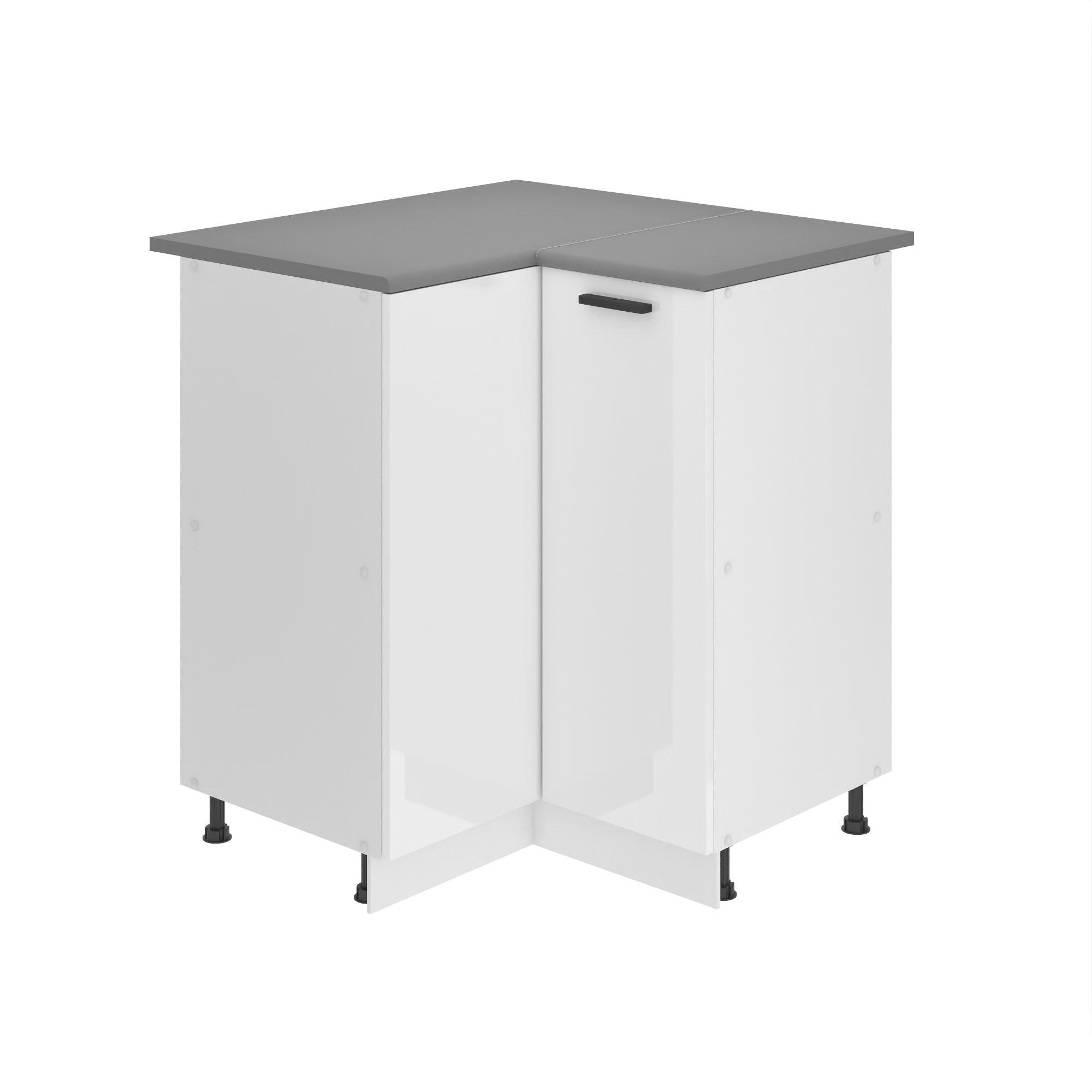 KÜCHENUNTERSCHRANK 90 cm SNP mit Arbeitsplatte, Weiß Hochglanz - Weiß Hochglanz, Holz (90/85/90cm) - B BELINI GROUP