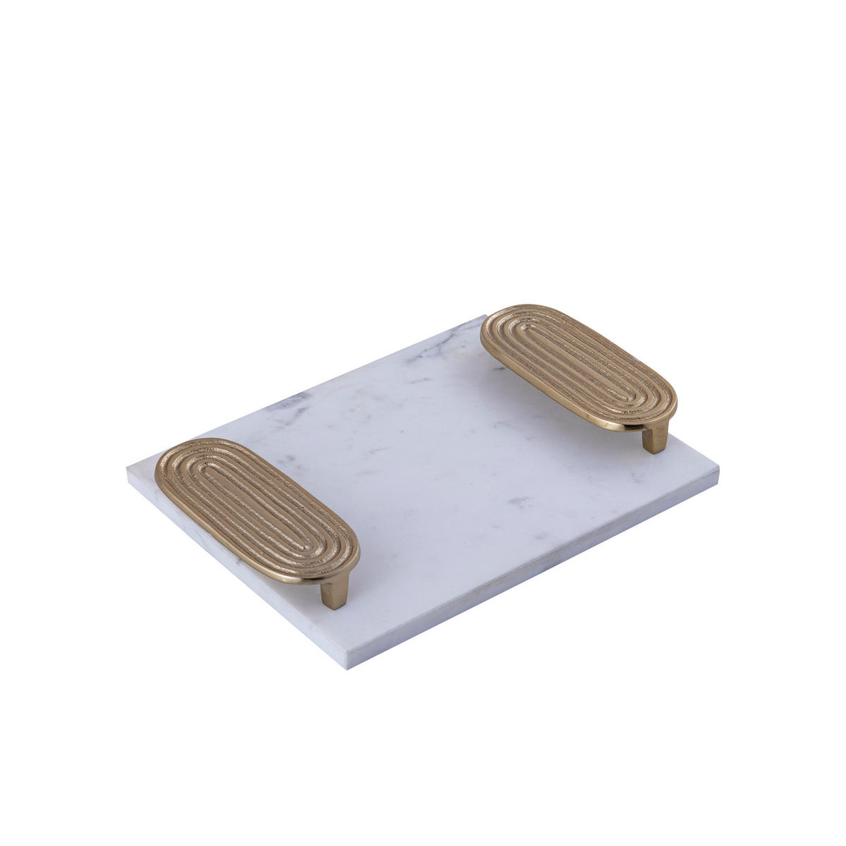 TABLETT Dez Weiß 30/23/5cm - Weiß, Metall (23/5/30cm) - PTMD Collection