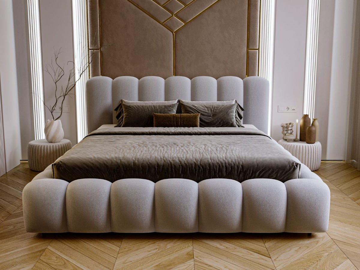 POLSTERBETT Averia 180x200 Hellgrau - Hellgrau, Textil (180/200cm) - Graingold