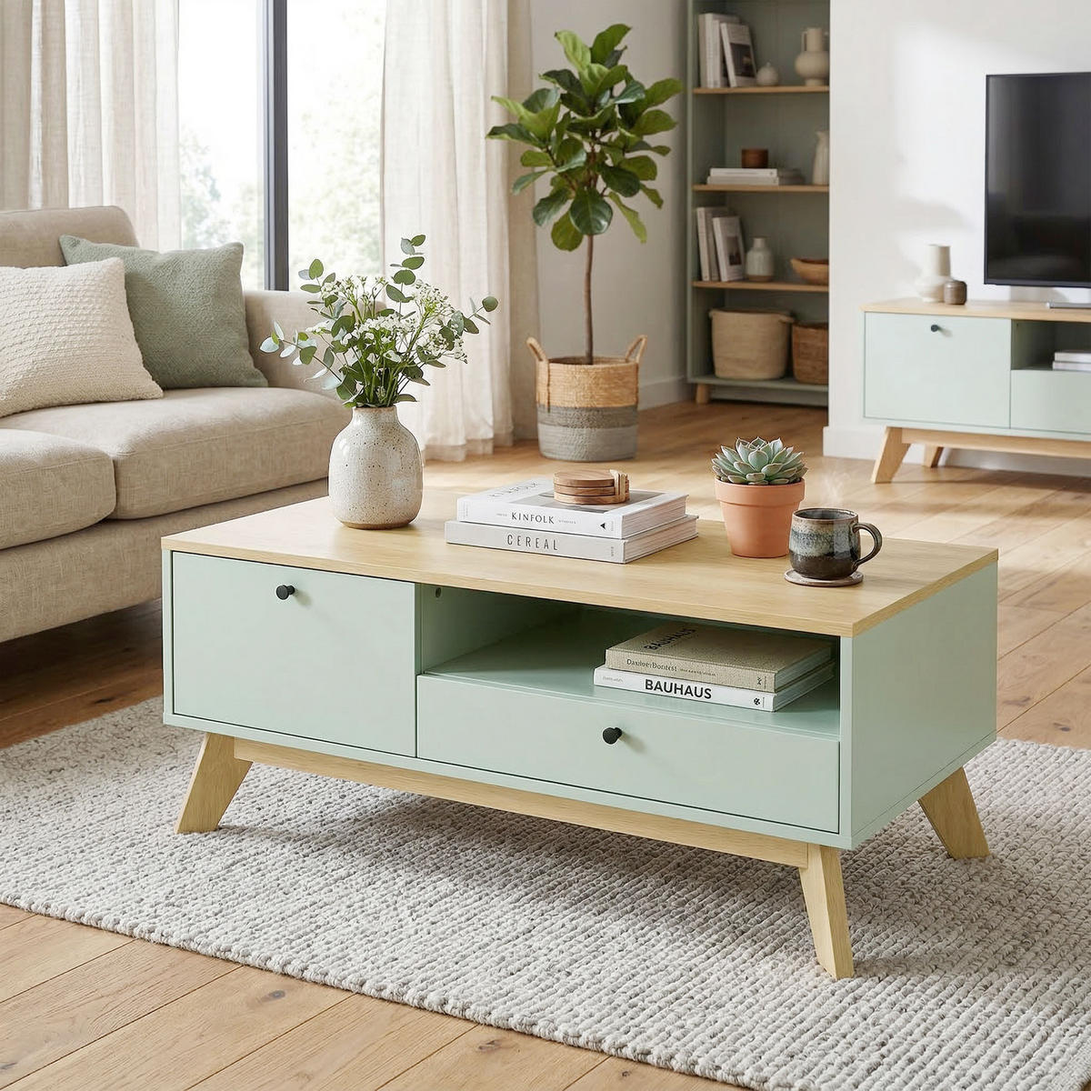 COUCHTISCH Beige 1 Stück - Beige, Kunststoff (100/50/40cm) - GiPP