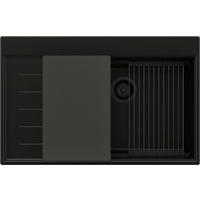 SPÜLBECKEN Sydney, 2-er set Alles Schwarz 78/50 cm 1 Becken + Ablauf-Set + Küchenzubehörset ab 60er Unterschrank - Schwarz, Kunststoff (78/20/50cm) - Primagran