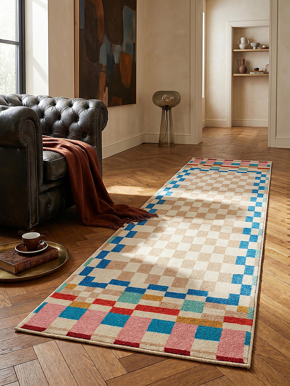 WOLLTEPPICH DAHLIA, geometrisch, Bunt, 80 x 300 cm - Multicolor, Textil (80/300cm) - KADIMA DESIGN