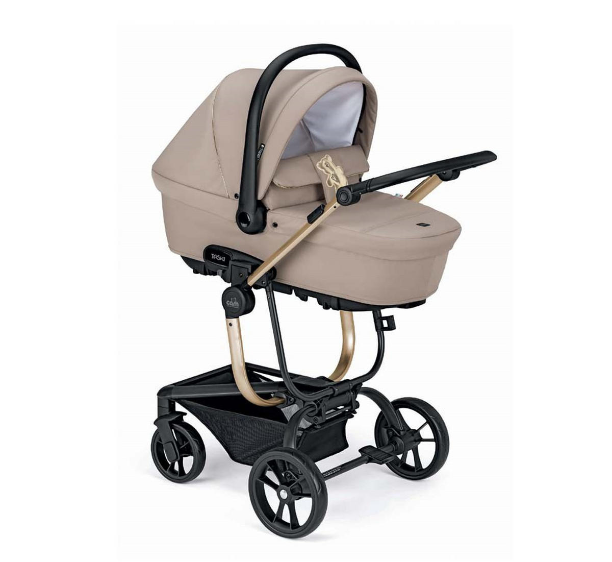 SPORT-KINDERWAGEN Taski inkl. Auto-Babyschale - Beige/Goldfarben, Kunststoff (1090/530/675cm) - Cam il Mondo del Bambino S.p.A.
