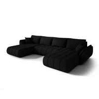 WOHNLANDSCHAFT Misato In Wind - Schwarz, Holzwerkstoff/Textil (384/85/175cm) - Fun Möbel