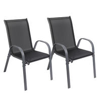GARTENSTUHL KUBA stapelbar, 2er Set - Anthrazit, Metall (54/84/64cm) - Albatros