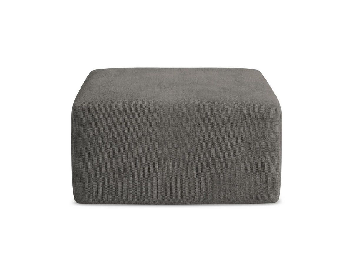 POUF Strukturstoff Grau - Dunkelgrau/Schwarz, Holzwerkstoff/Kunststoff (75/37/75cm) - Makamii
