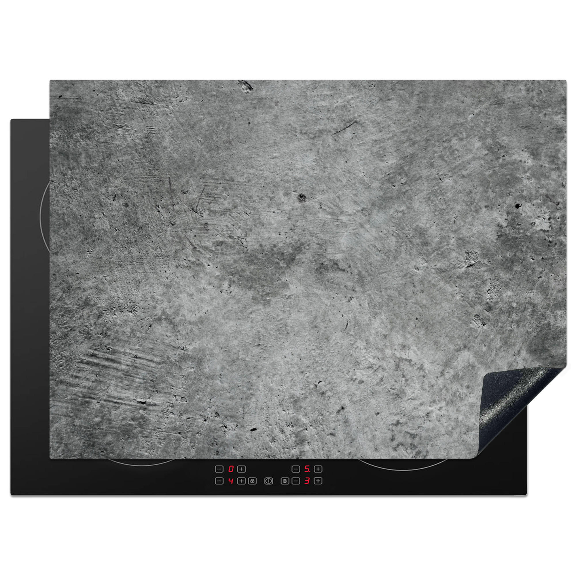 ZAŠČITA ZA INDUKCIJSKO PLOŠČO Beton 70x52 cm cm - siva, umetna masa (70/52/0.2cm) - MuchoWow
