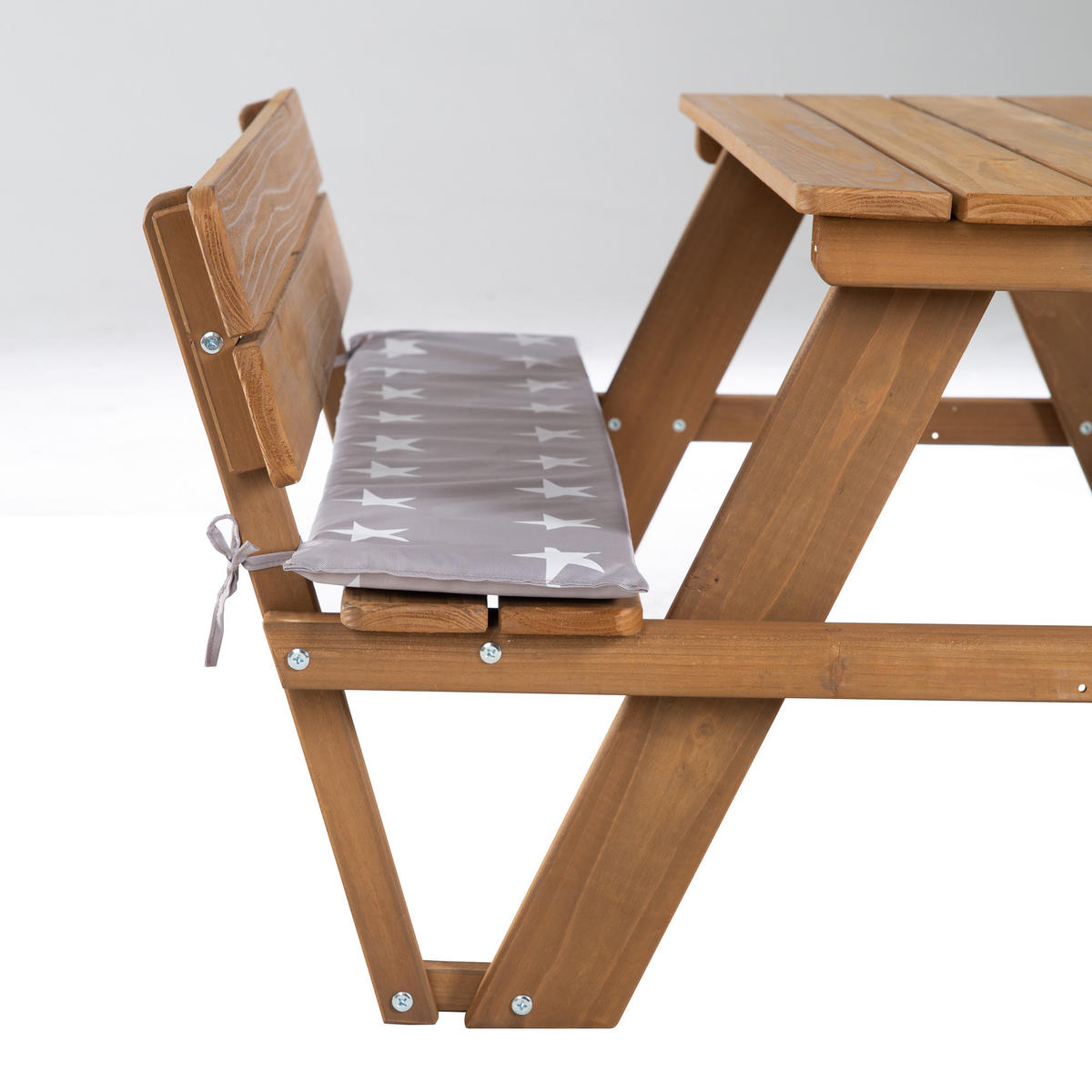 KINDERSITZGRUPPE PICKNICK for 4' Outdoor +, teak, mit Lehne und Bankkissen - Teakfarben, Holz - Roba