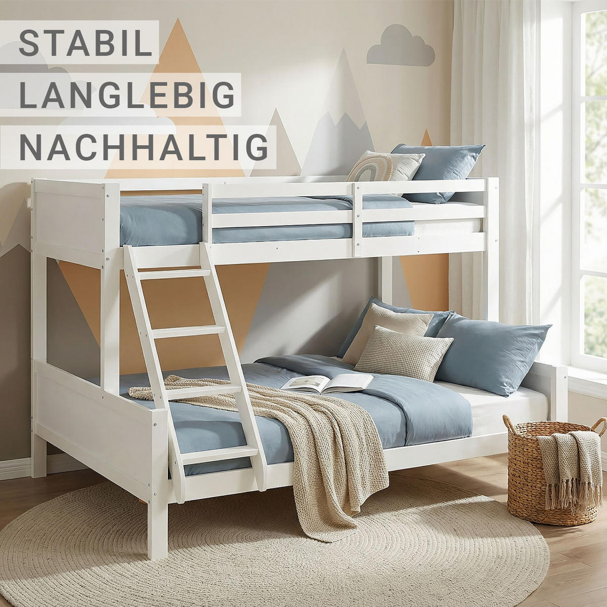 ETAGENBETT 90/200 cm 140/200 Weiß - Weiß, Holz (140/200cm) - Homestyle4u