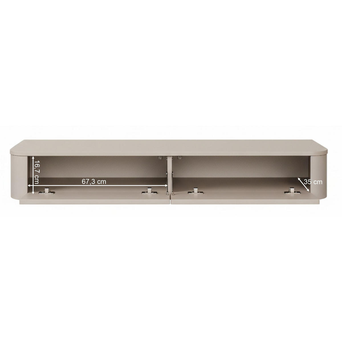 TV-BOARD Luvio Kaschmirgrau hängend 140/20/39 cm - Taupe, Holzwerkstoff (140/20/39cm) - Selsey