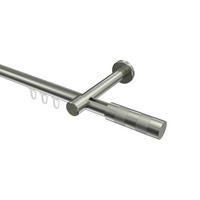 INNENLAUF-GARDINENSTANGEN-SET Prestige Mavell 100 cm, 1-läufig, 20 mm Ø Edelstahl-Optik - Edelstahlfarben/Silberfarben, Metall (100cm) - INTERDECO