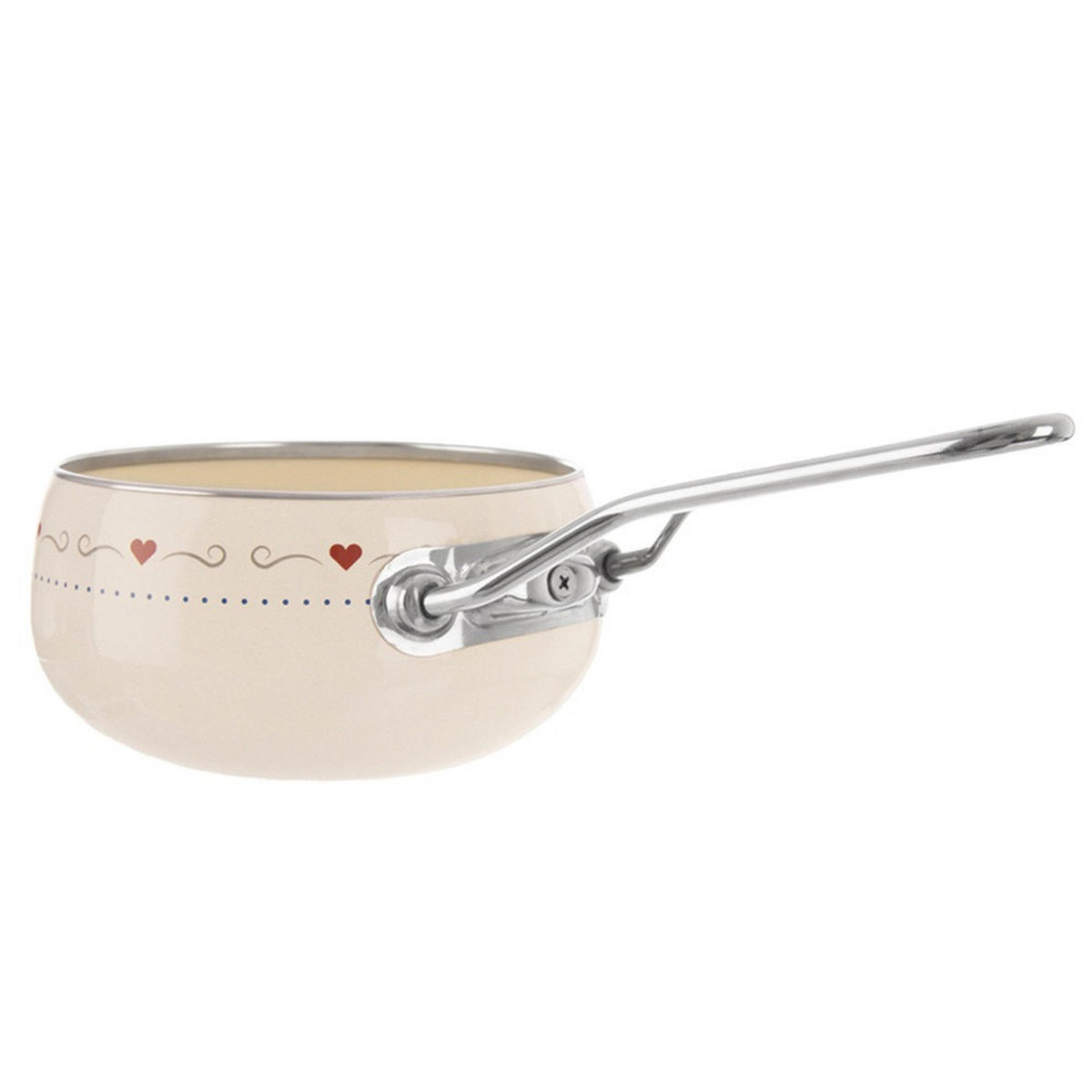 EMAILLIERTOPF Tonca mit Herzmotiv creme - Creme, Metall (15cm) - Orion 