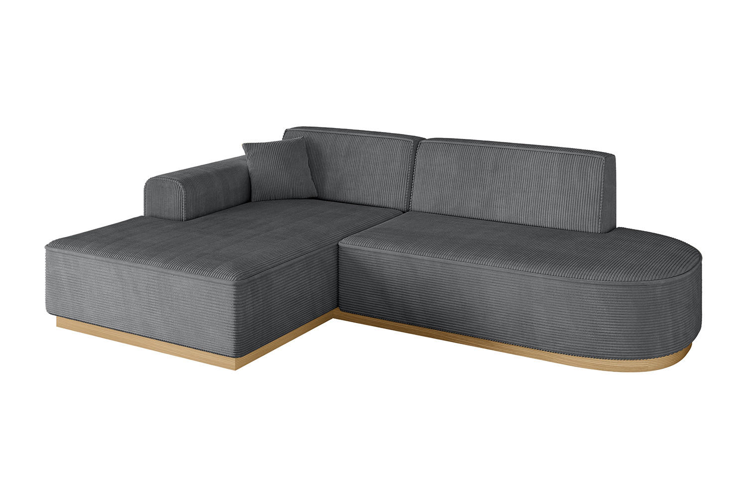 ECKSOFA Ottomane Links IREA-L1-v2 - 232x165x80 cm Duneklgrau - Dunkelgrau, Holzwerkstoff/Textil (232/165cm) - ALTDECOR