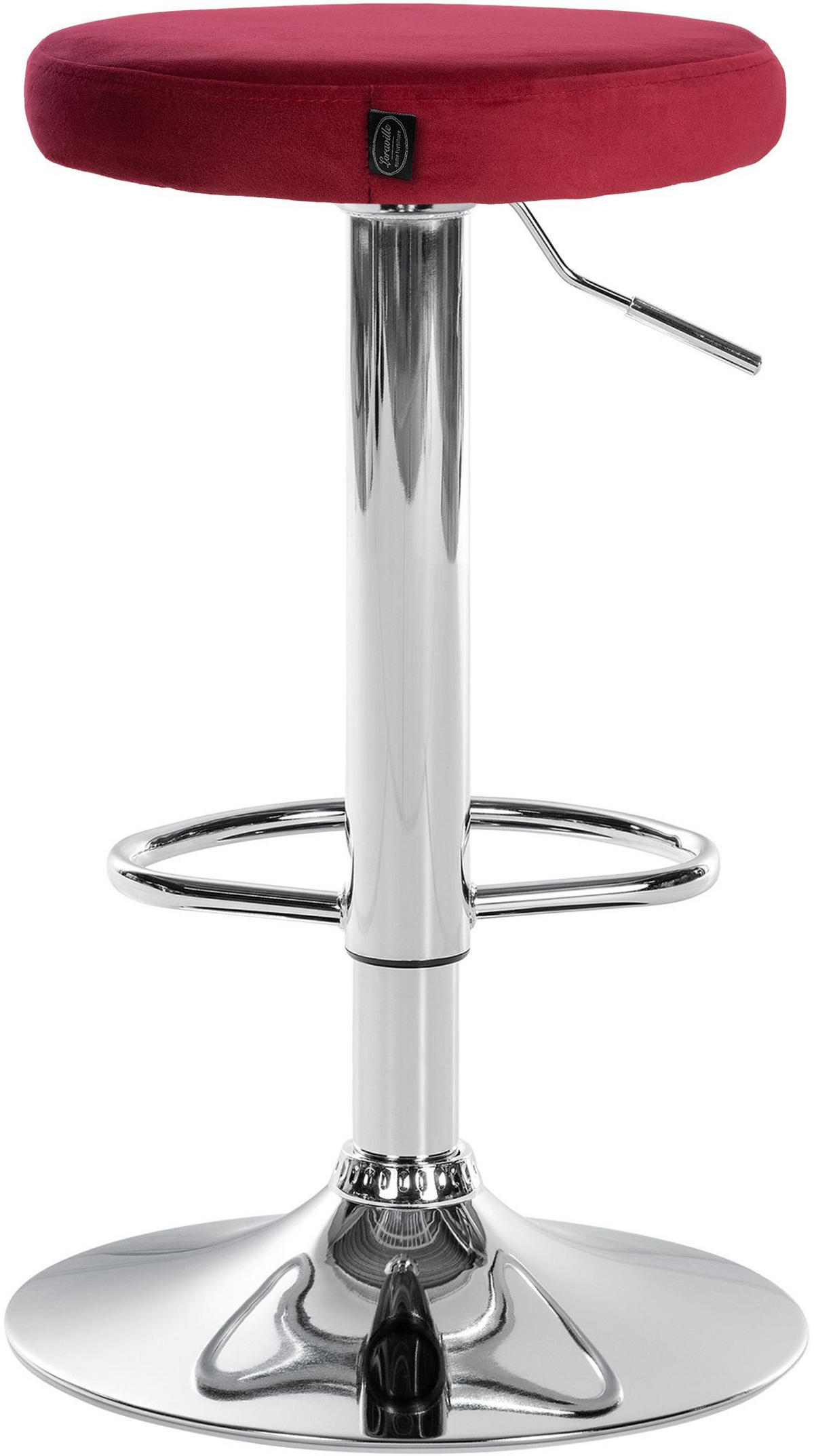 BARHOCKER 2er Set Samt rot - Rot, Textil/Metall (38.5/60/38.5cm) - CLP