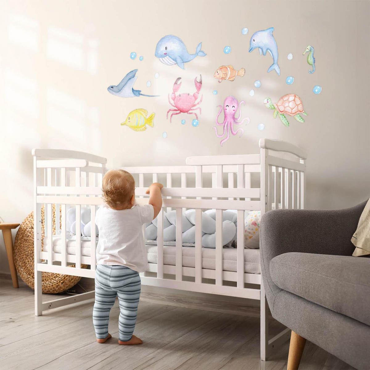 AUFKLEBER 60x85 cm Meerestiere - Multicolor, Kunststoff (60/85/0.1cm) - TULUP