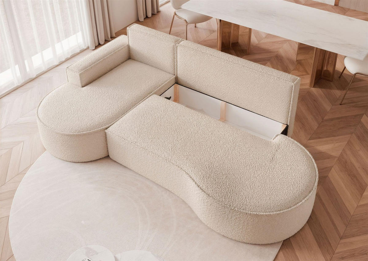 ECKSOFA Arlet Mit Schlaffunktion - Beige, Holzwerkstoff/Textil (277/156cm) - Fun Möbel