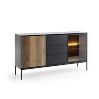 SIDEBOARD SENTO Schwarz 154x39x83 cm - Schwarz, Holzwerkstoff (154/83/39cm) - FURNLUX