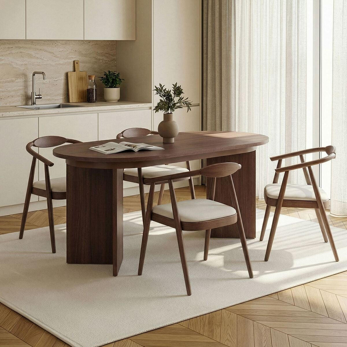 ESSTISCH ausziehbar LOU für 6-8 Personen 160-200/90/75 cm - Naturfarben, Holzwerkstoff (95/90/75cm) - Calicosy